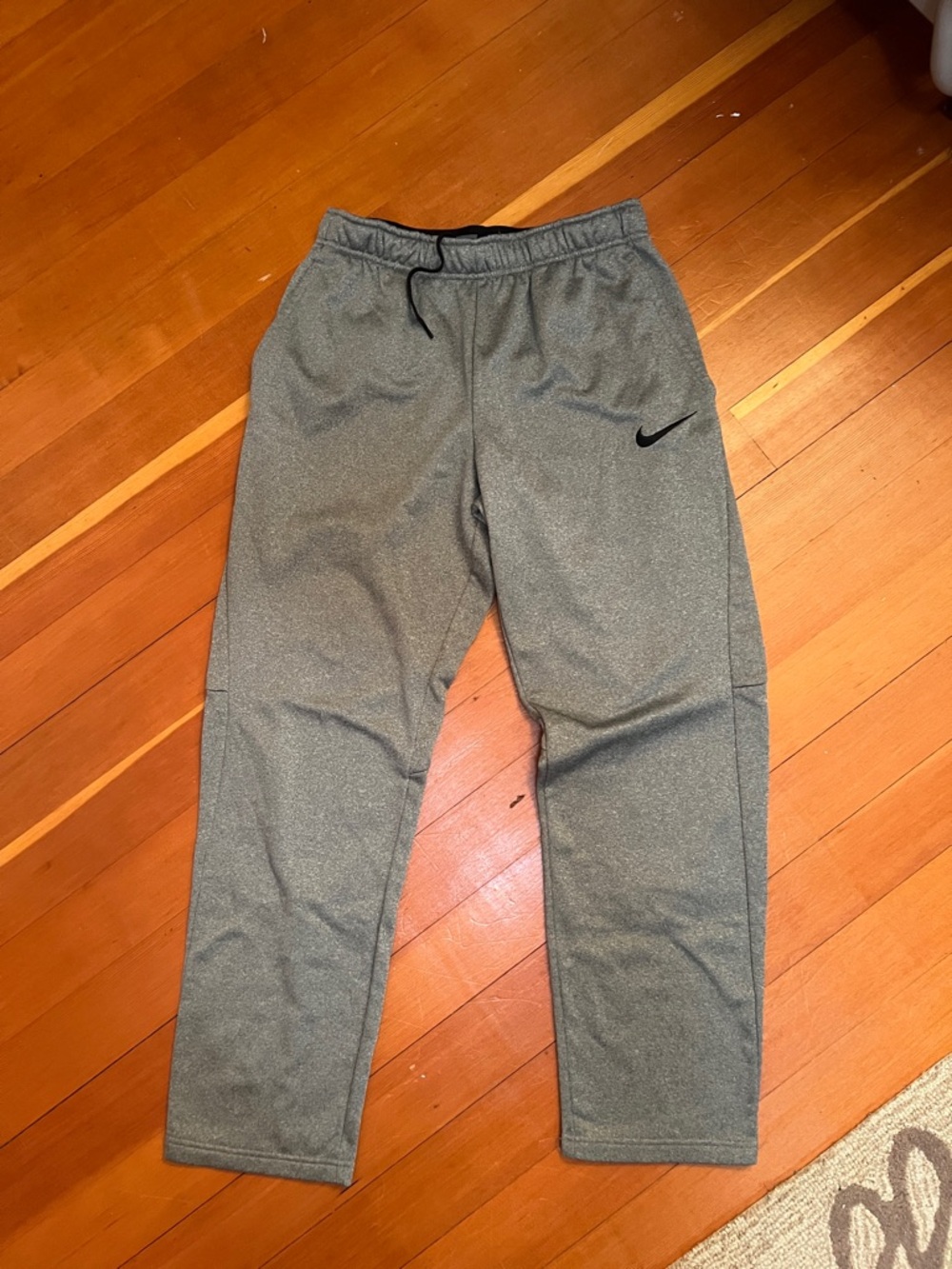 Nike Gray Athletic Joggers with Black Swoosh